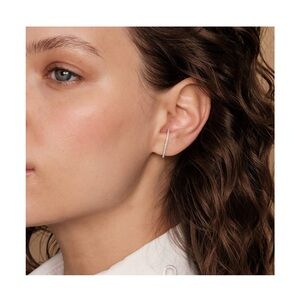 NEW Silver Post Minimalist Suspender Ear Cuff Earrings